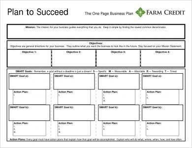 farm credit one page action plan example1