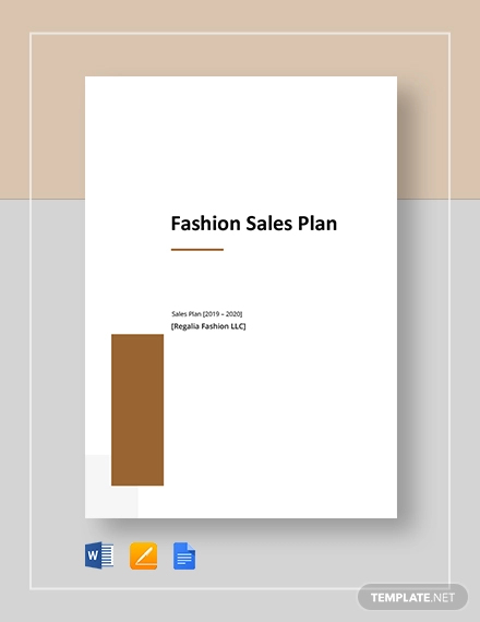 fashion sales plan template