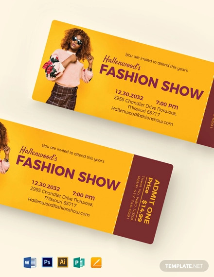 fashion show event ticket template