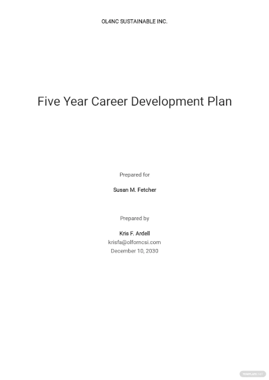 five year career development plan template