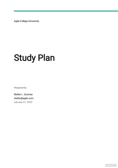 free blank study plan template