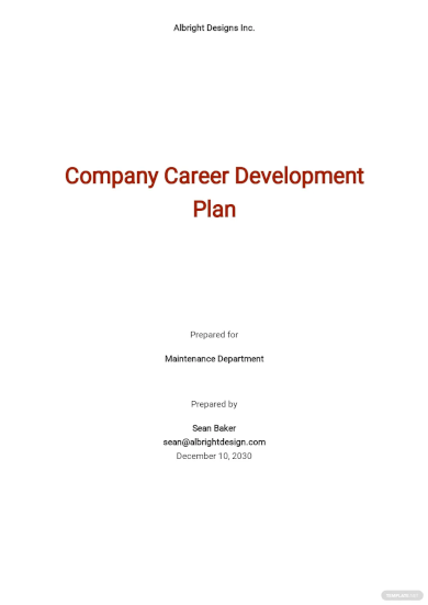 free company career development plan template