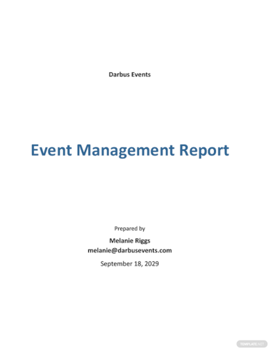 free event management report template