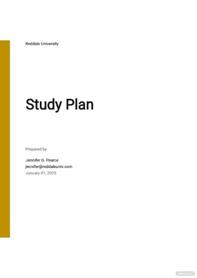 free sample study plan template