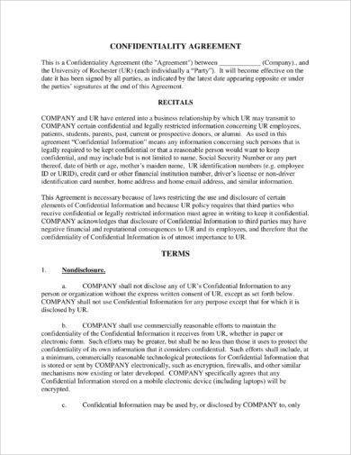general business confidentiality agreement example1