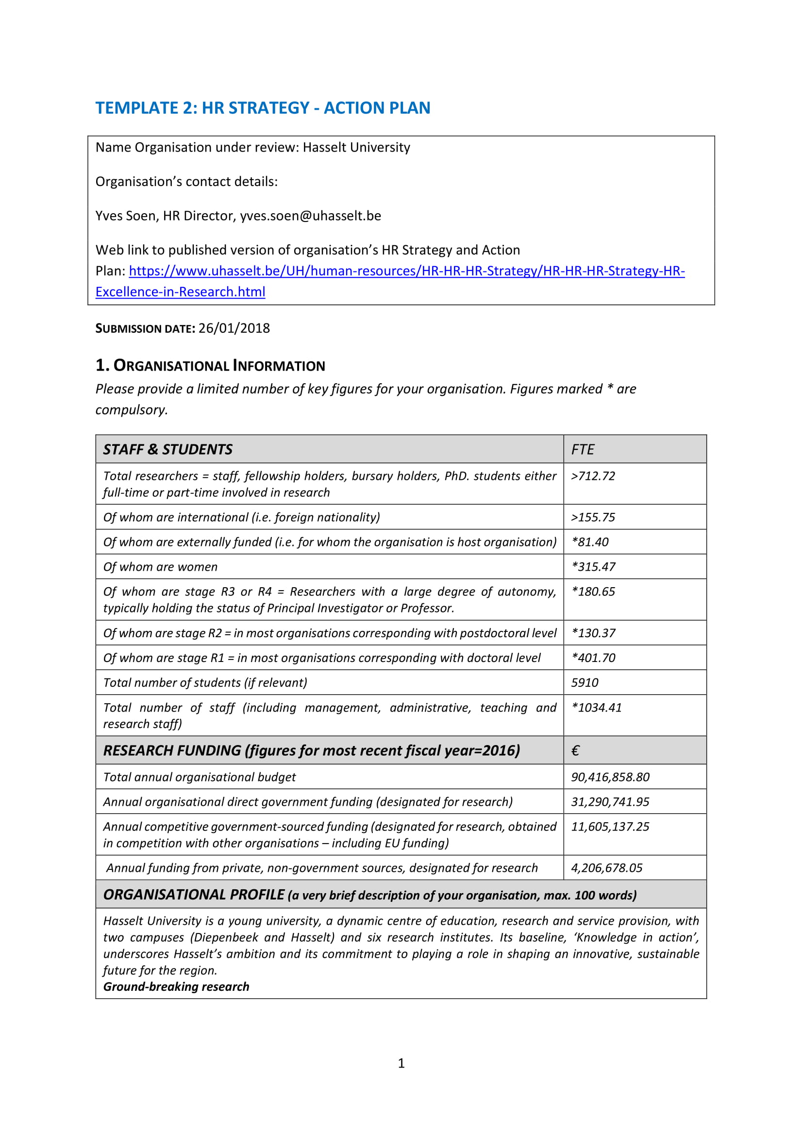 Hr Action Plan Template 