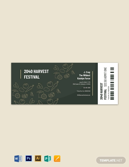 Harvest Festival Ticket Template
