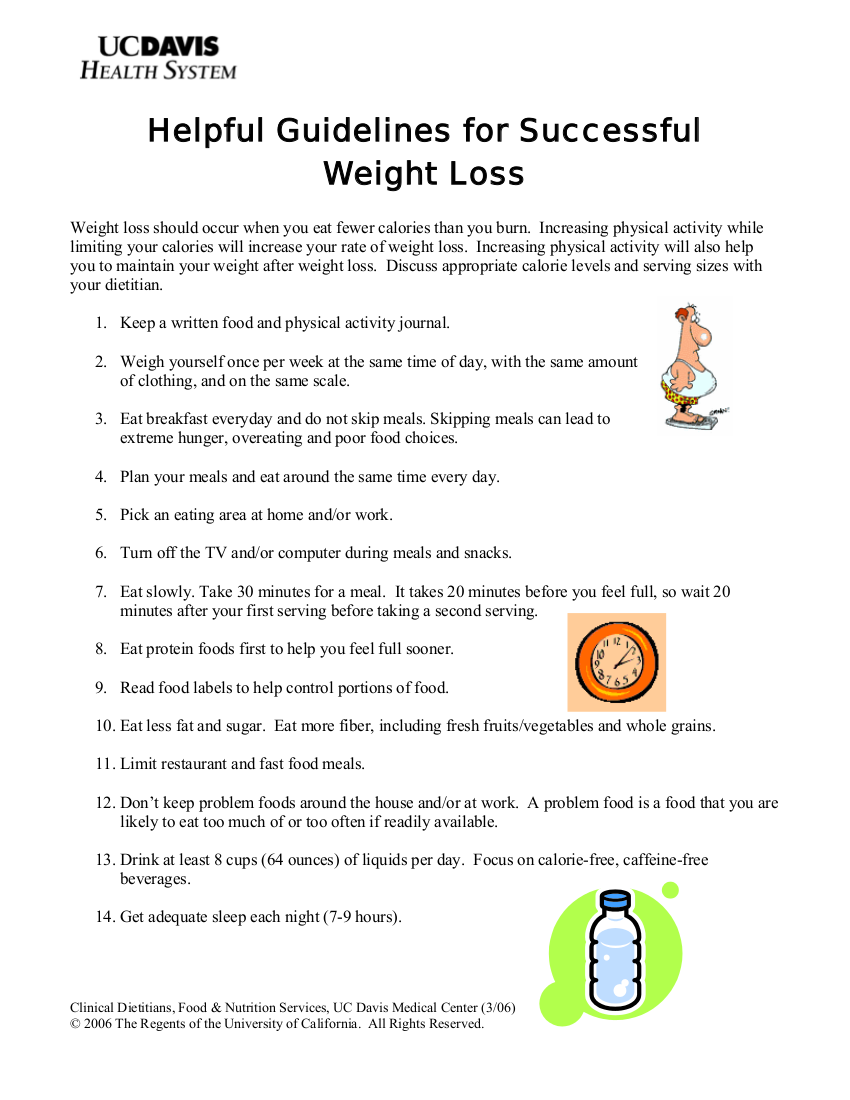 helpful guidelines for successful weight loss