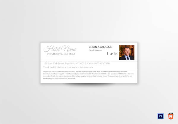 Hotel Travel Email Signature Template