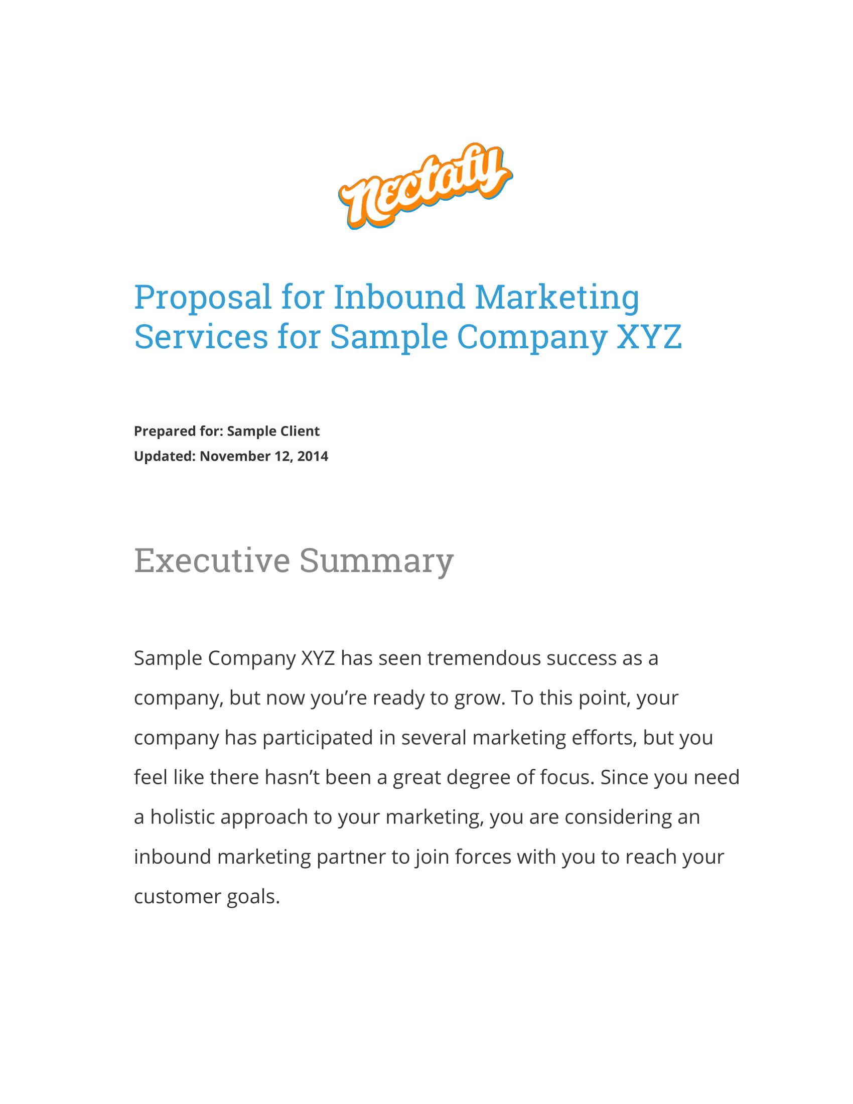 Inbound Marketing Campaign Proposal Example