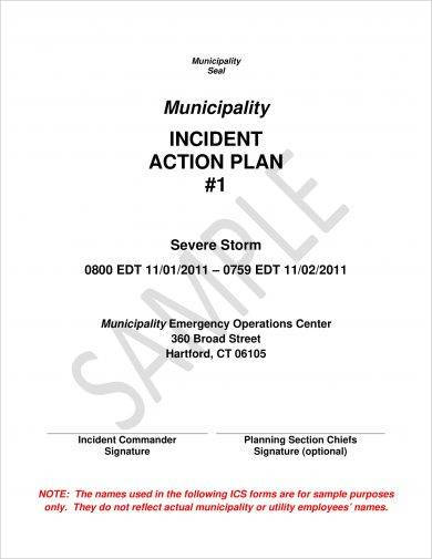 incident action plan example