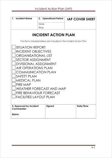 incident action plan iap example