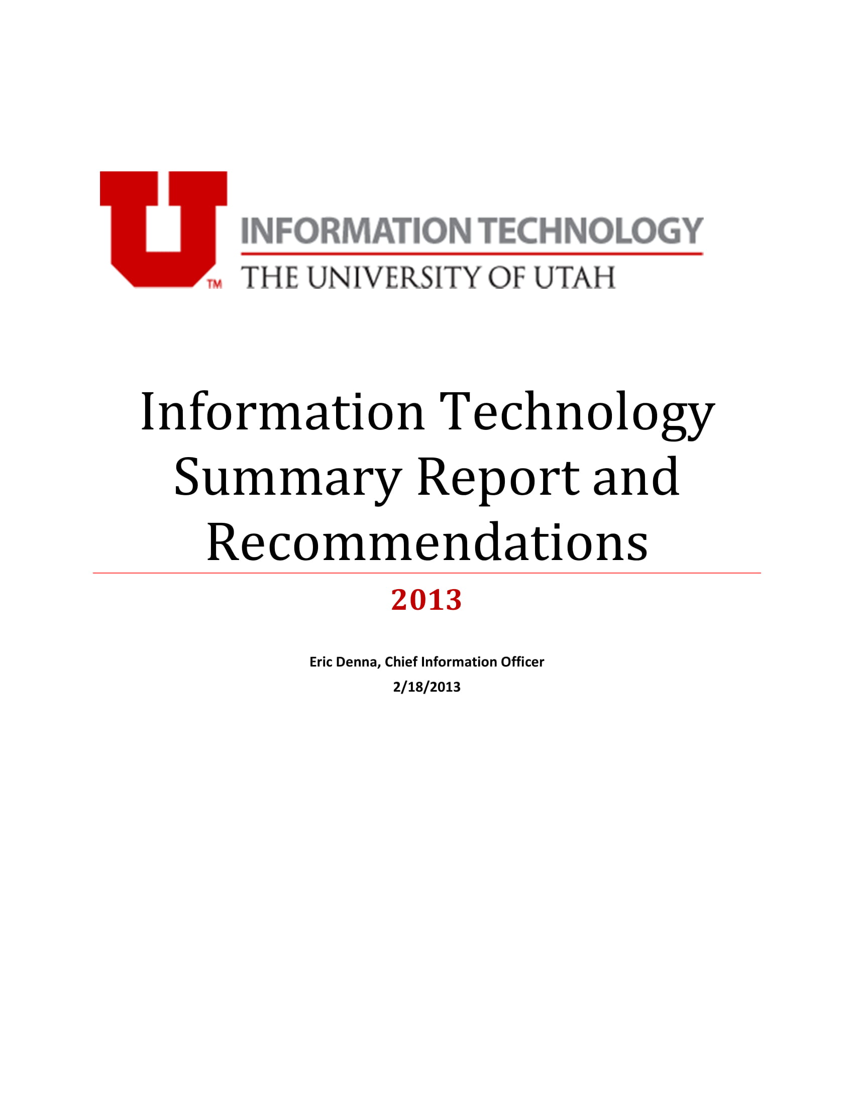 information technology summary report and management recommendations example 01