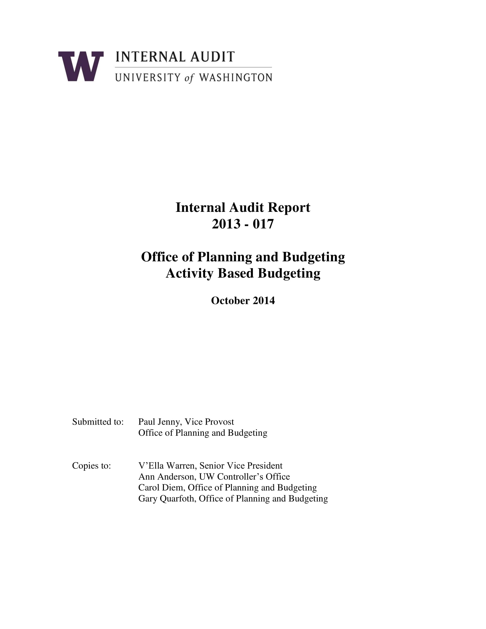 Internal Audit Report Example 01