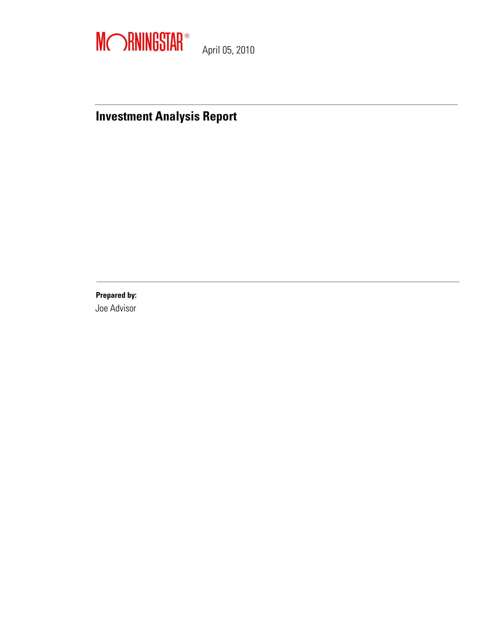 investment analysis report example
