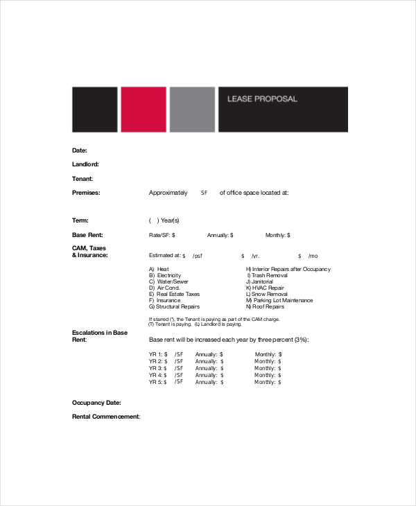 Lease Proposal Sample Document