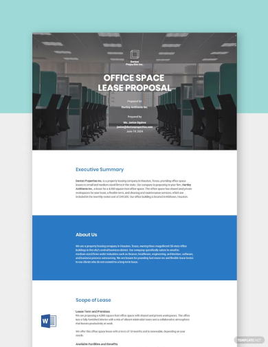 Lease Proposal Sample Template
