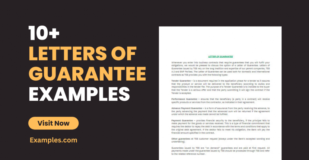 Letters of Guarantee Examples