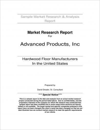 market research and analysis report for proposal referencing example