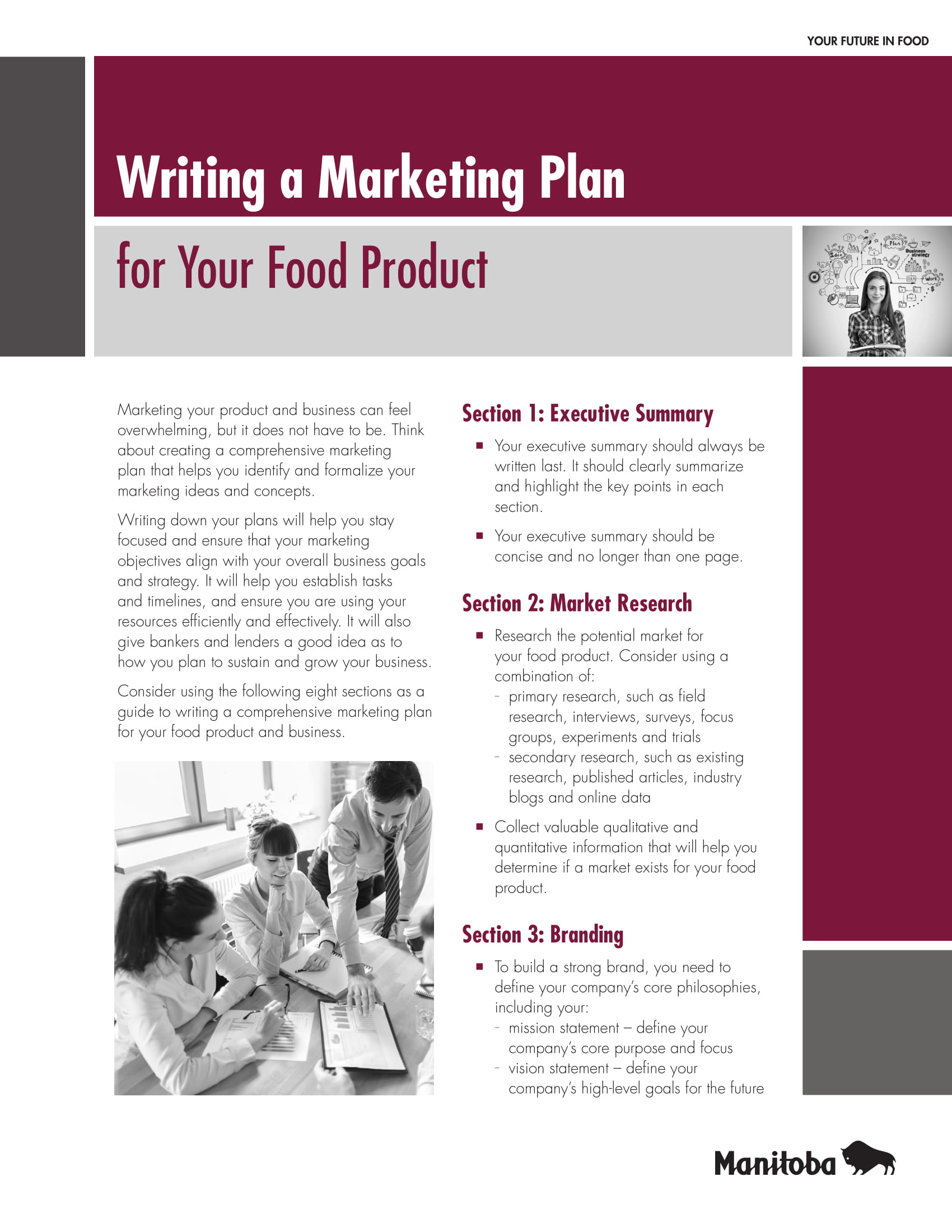 food product for business plan