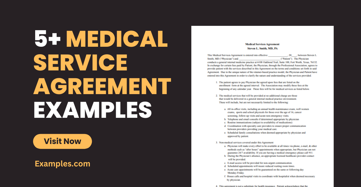 Medical Service Agreement Examples