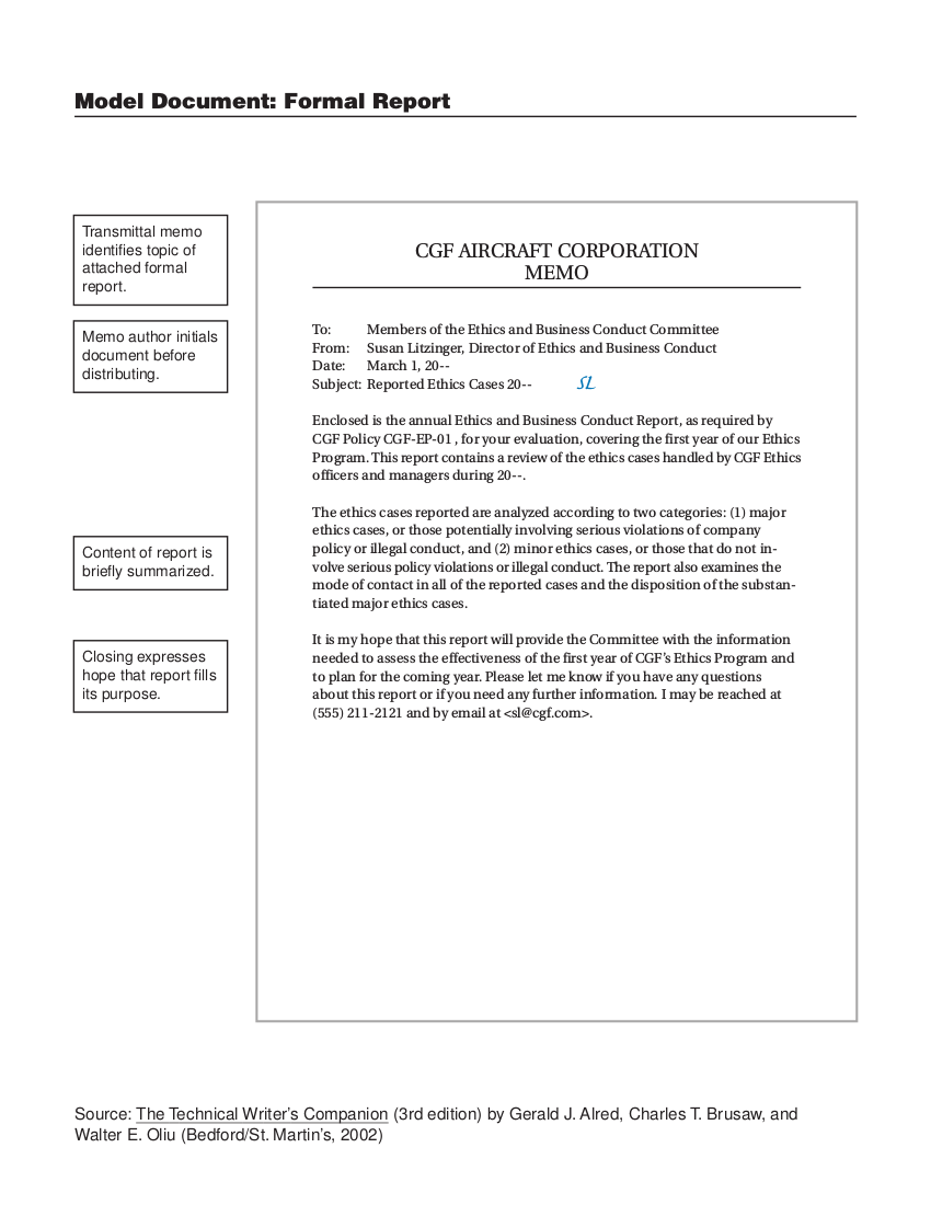 report writing model