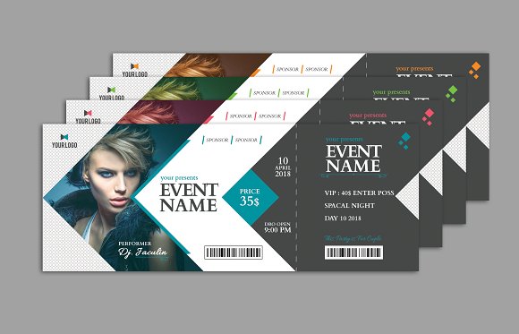 music event ticket template