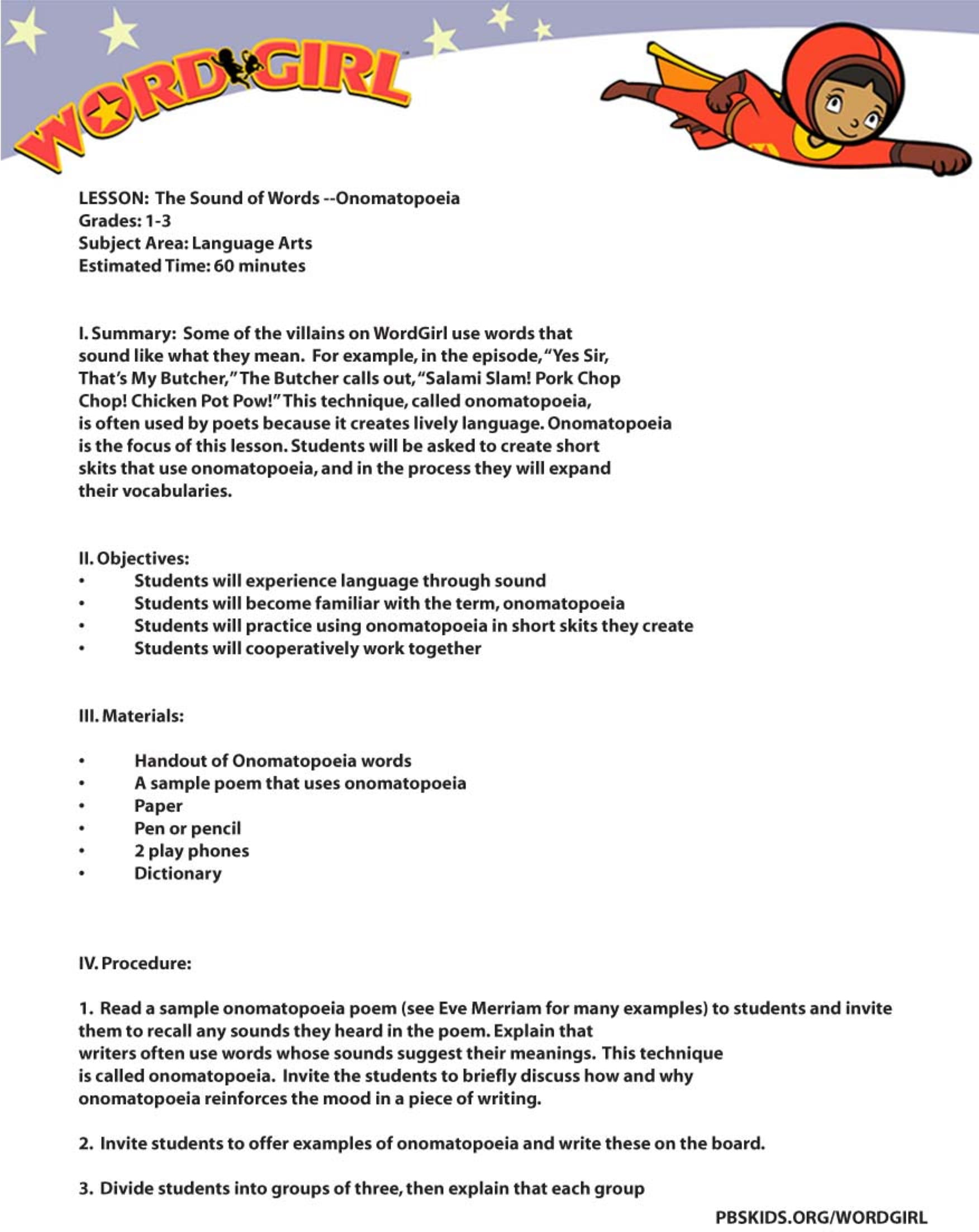 onomatopoeia worksheet for kids example