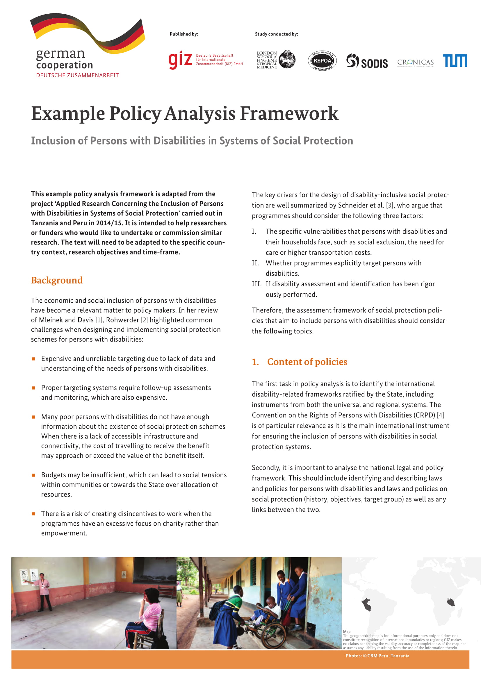 Policy Analysis Framework Example 1