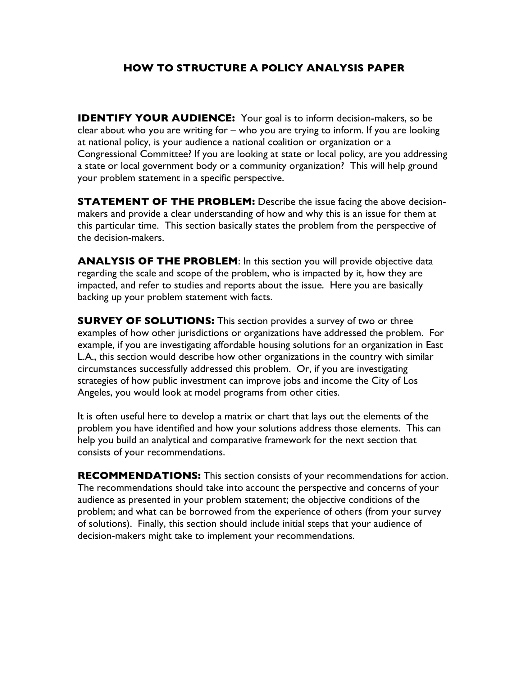 Policy Analysis Template 10 Examples Format Pdf Examples