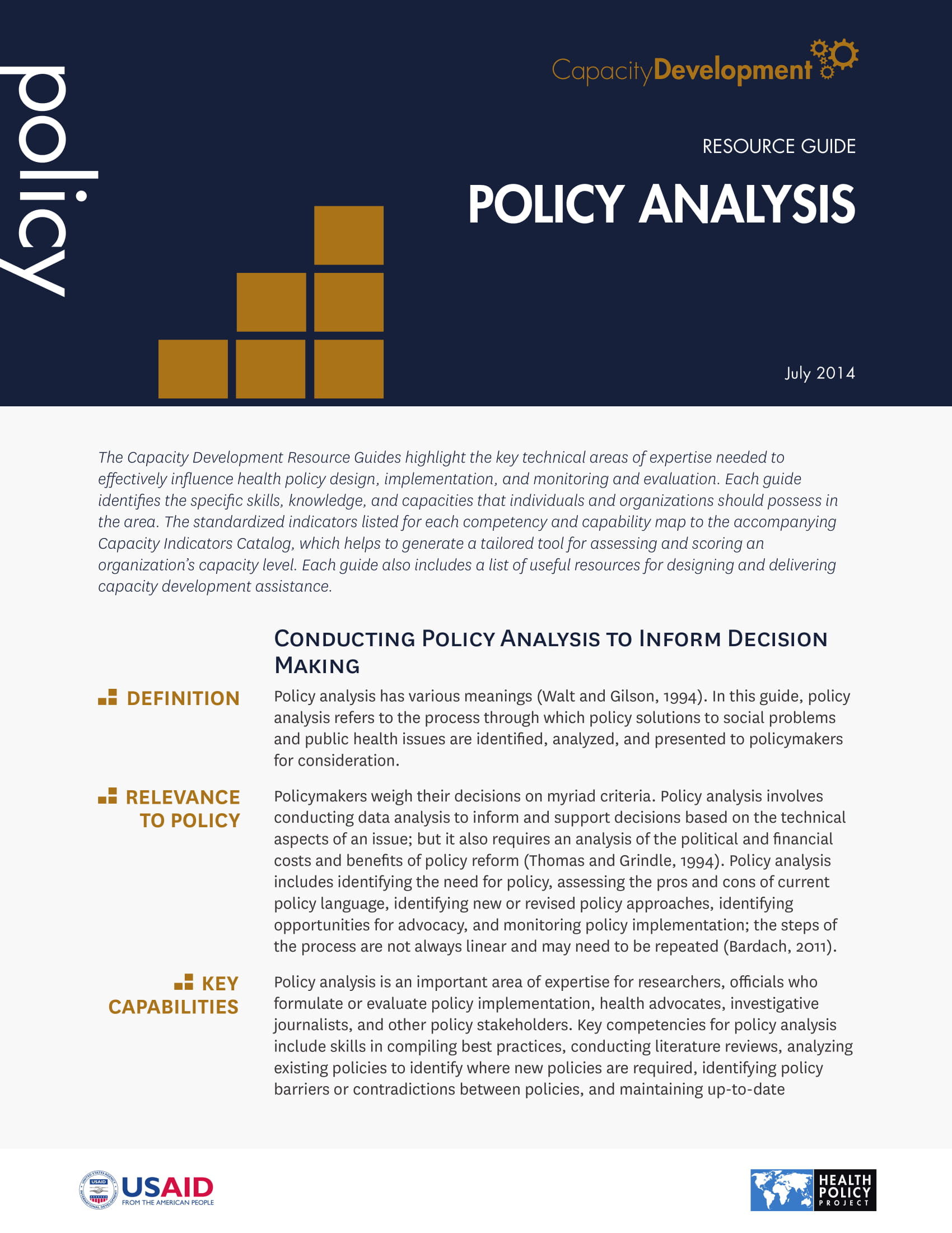 Policy Analysis Resource Guide Example 1