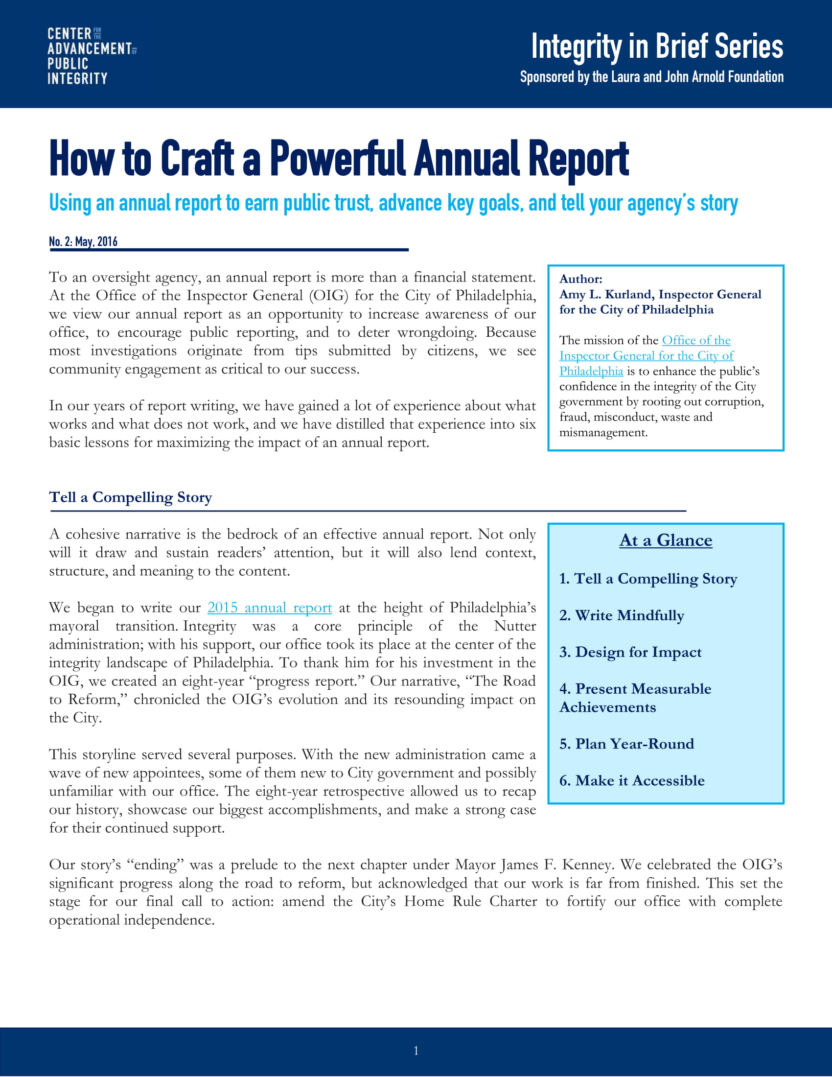 Annual Report Of A Company Example