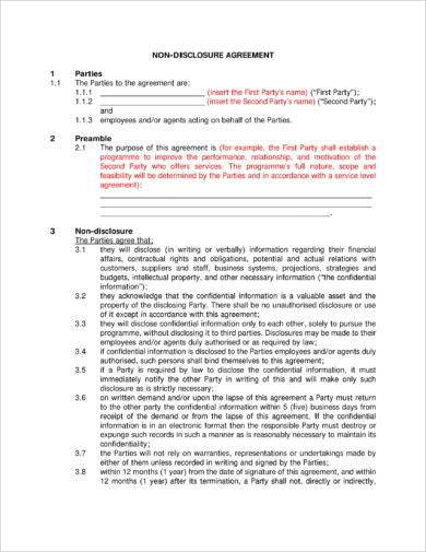 professional business confidentiality agreement example1