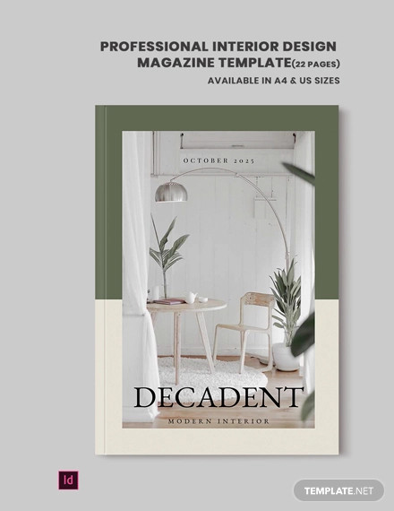 professional interior design magazine template