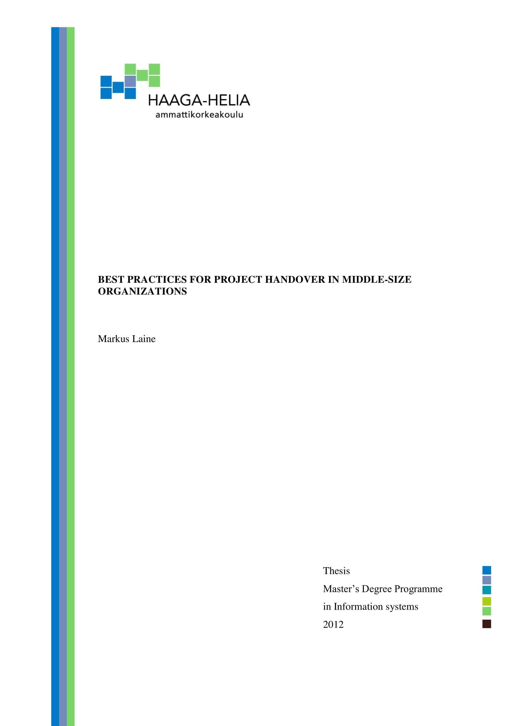 Project Handover in Middle Size Organization Reporting Practices and Guidelines Example 01