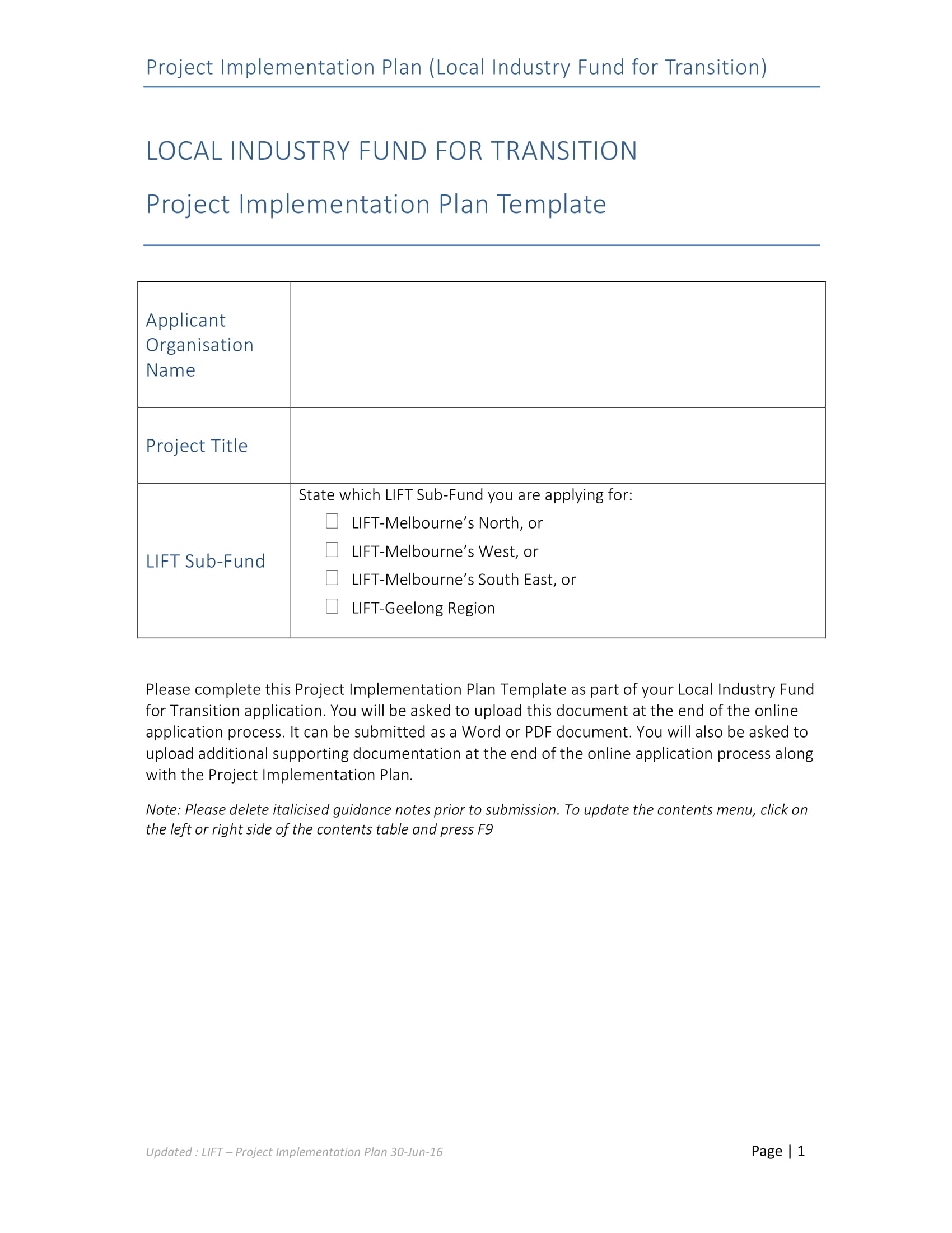 project implementation and management plan template example 01