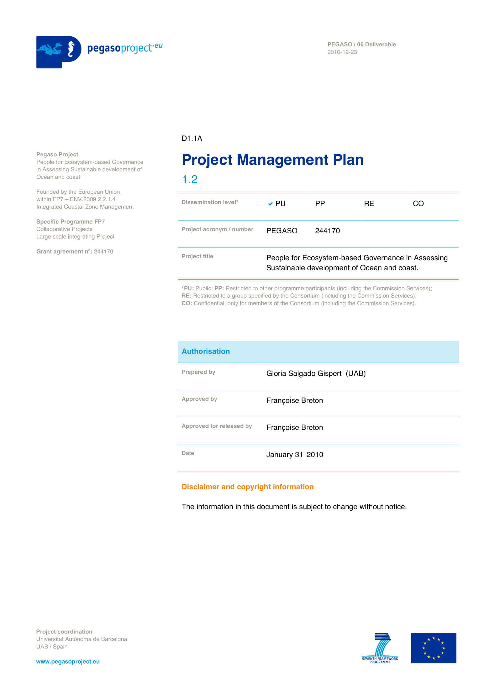 Project Management Plan Example 01