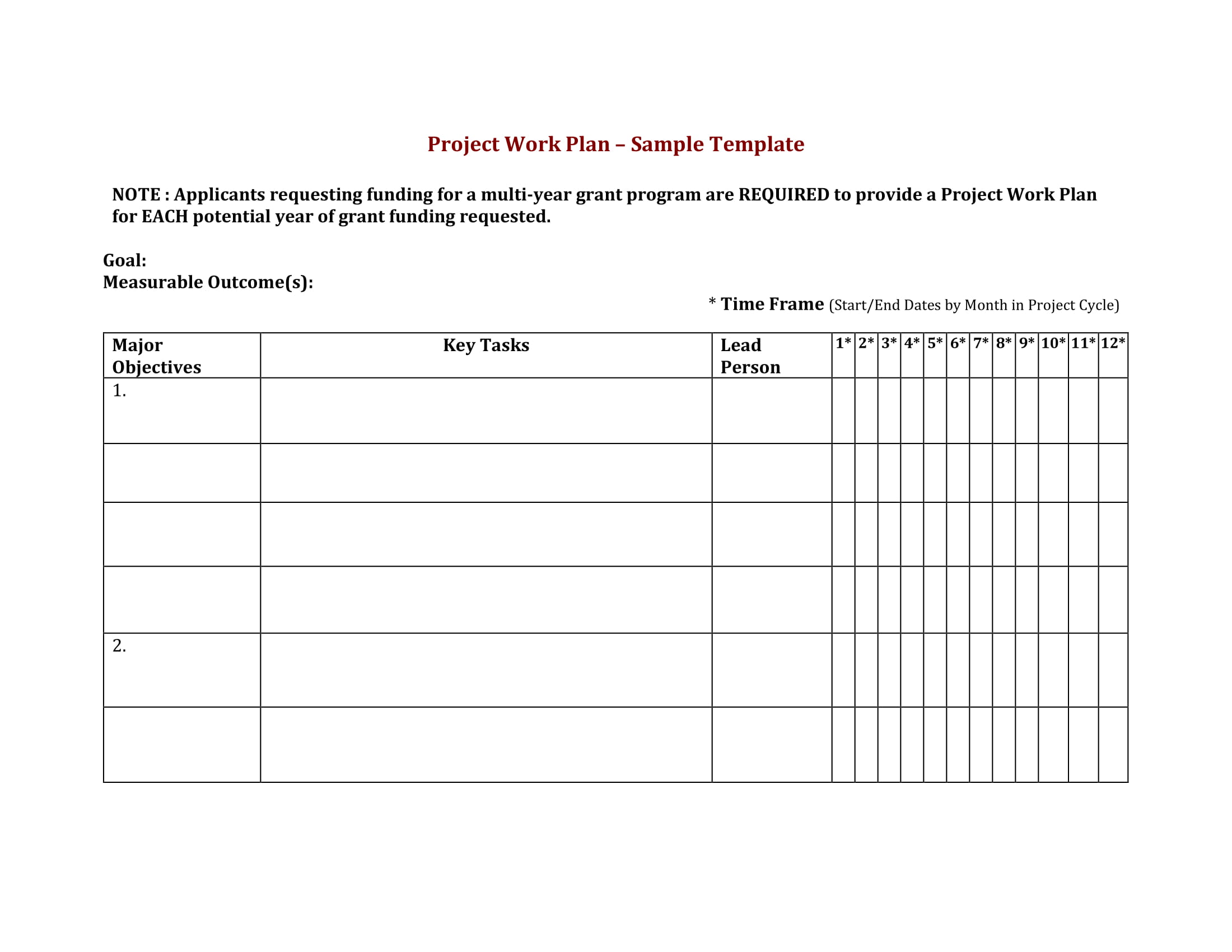 project work plan template example