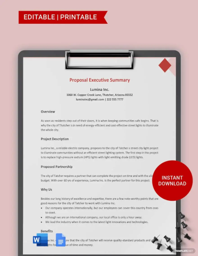 Proposal Executive Summary Template