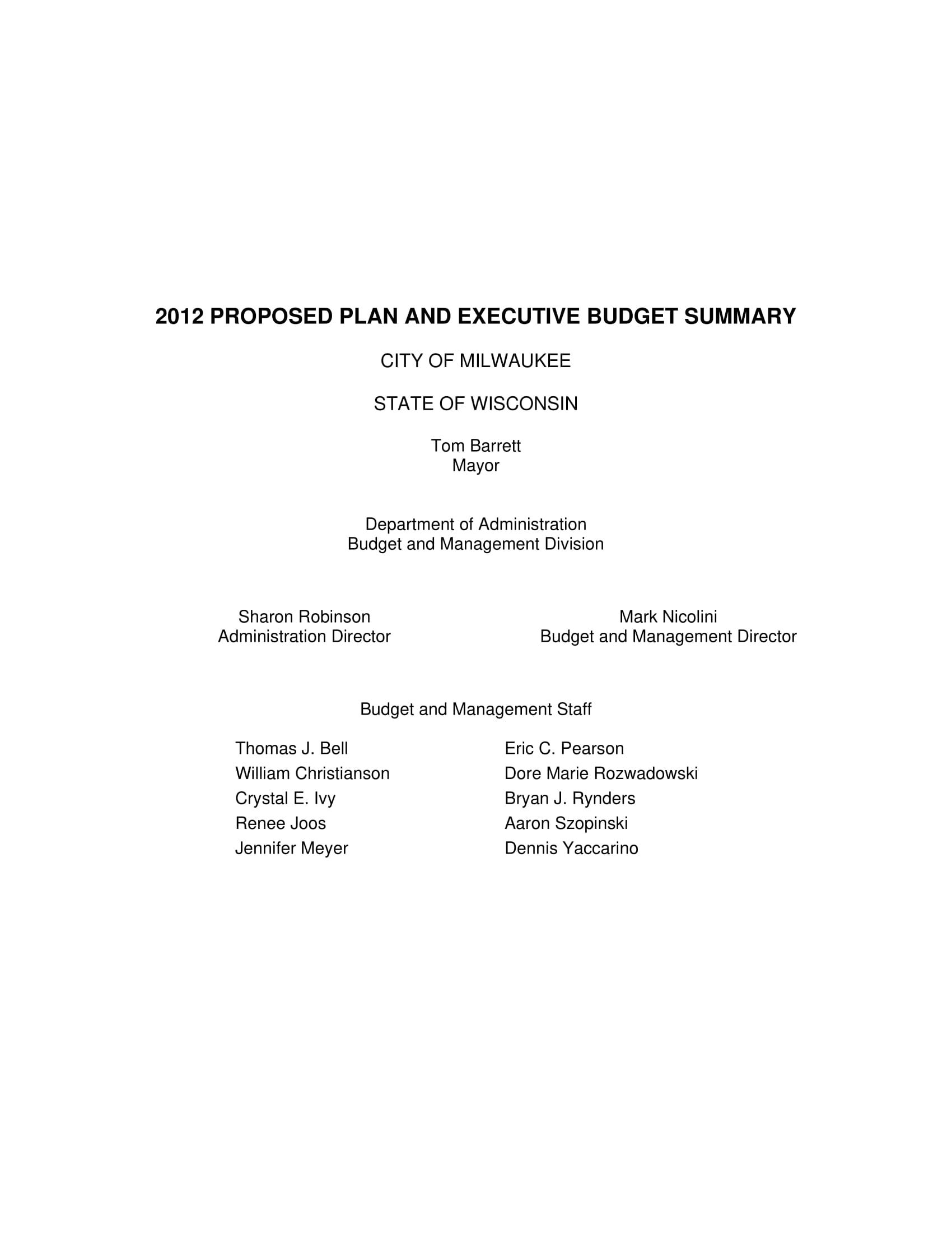 proposed plan and executive budget summary example 001