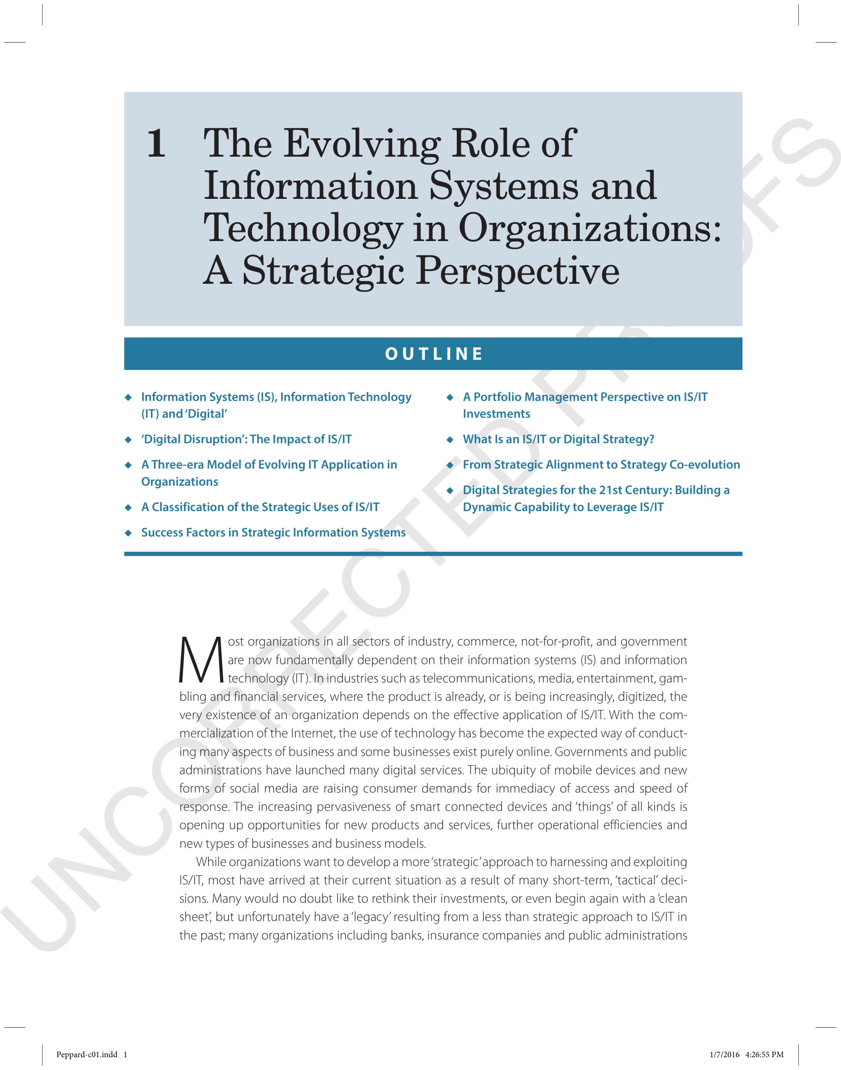 report outline on the evolving role of information systems and technology in organizations example 01