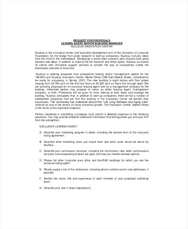 Request For Lease Proposal