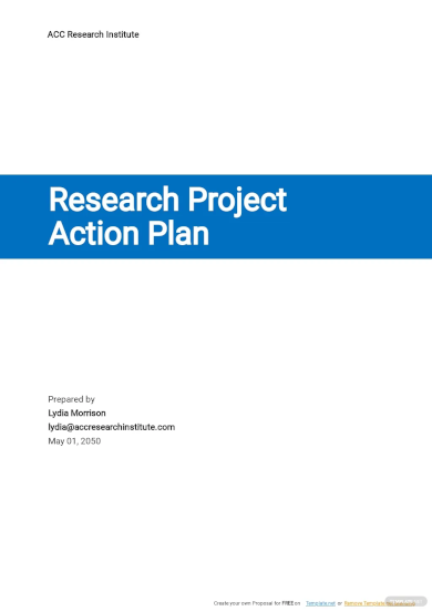 research project action plan template