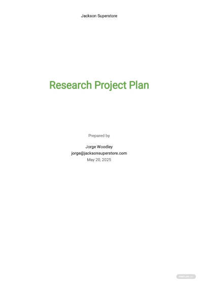 research project plan template
