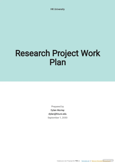 Research Project Work Plan Template