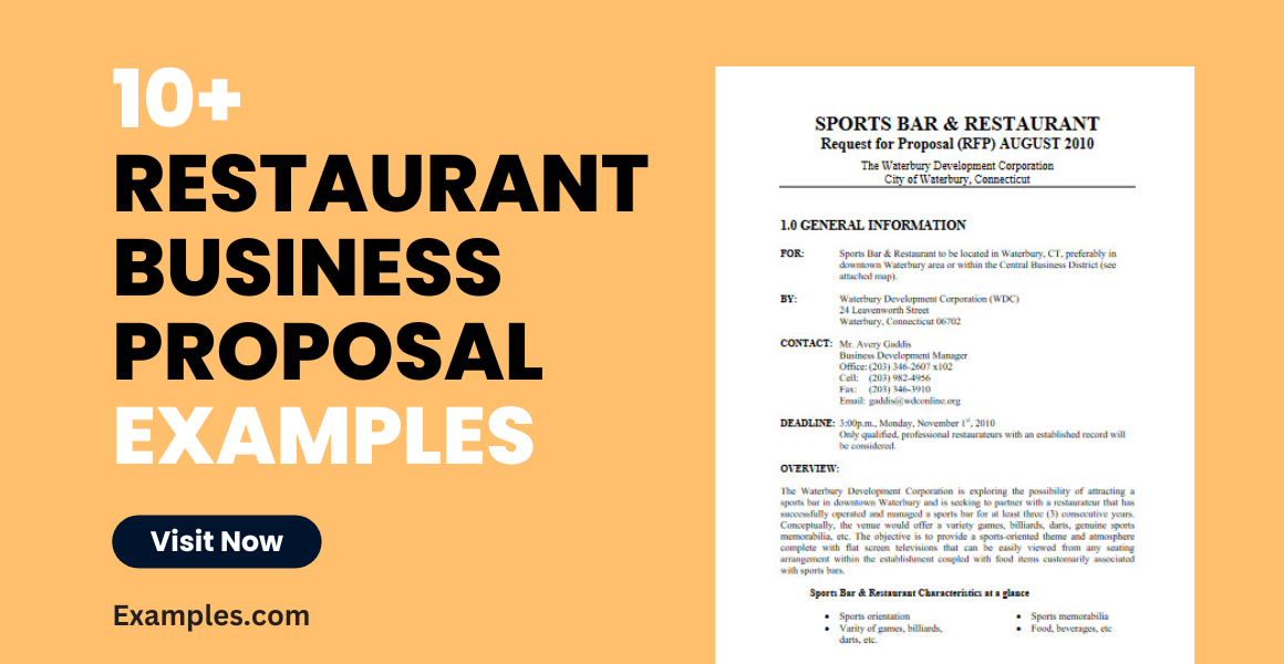 Restaurant Business Proposal Examples
