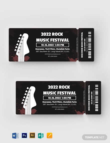 Festival Ticket 18 Examples Illustrator Design Word Pages 