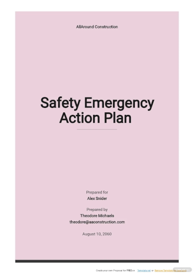 safety emergency action plan template