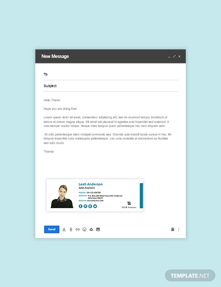 sales assistant email signature template