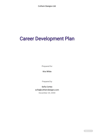 sample career development plan template